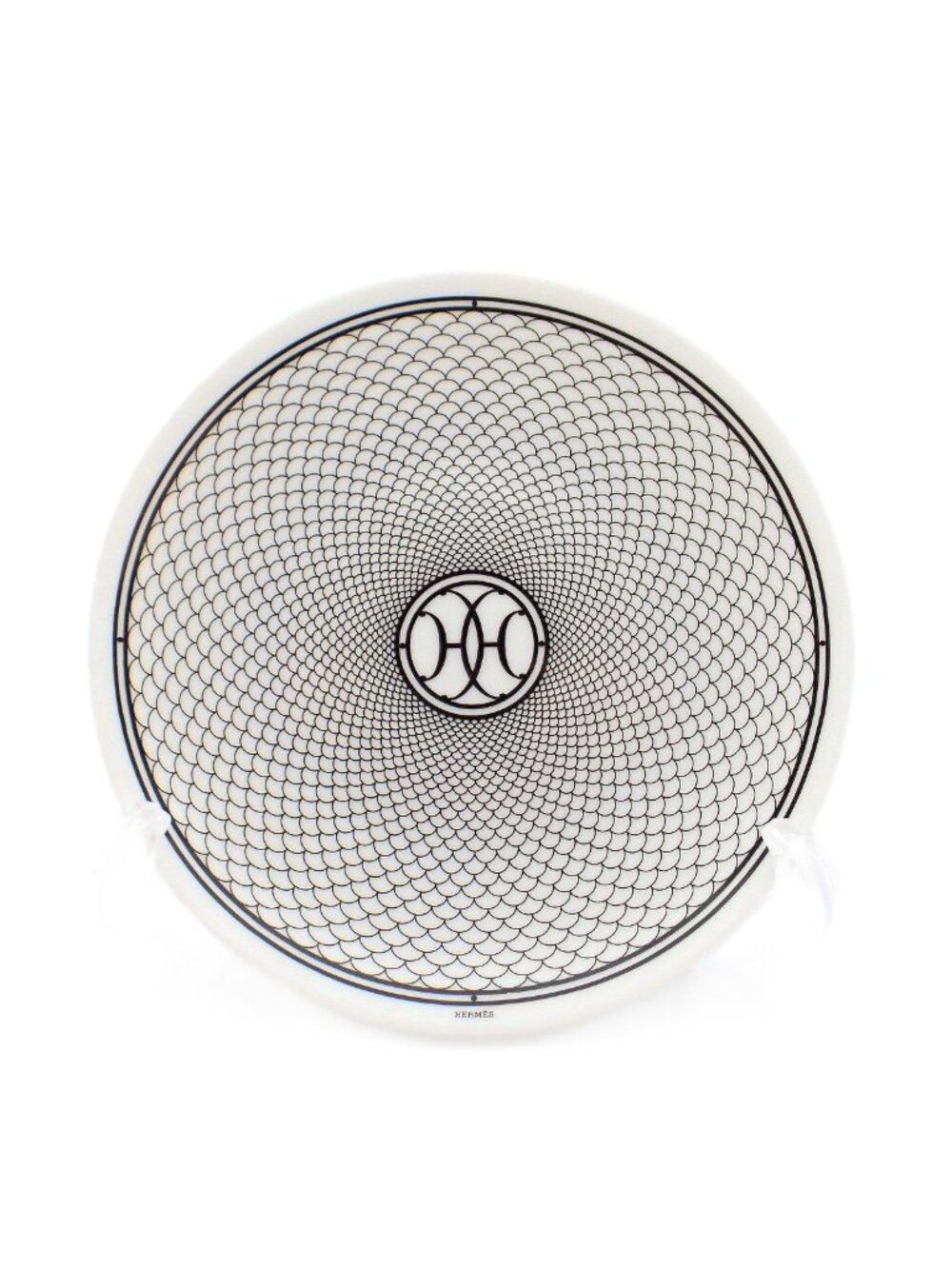 Hermes H Deco Bread Plate Porcelain White